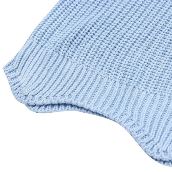 XS Chunky Blue Scalloped cropped sweater - Picture 5 of 6